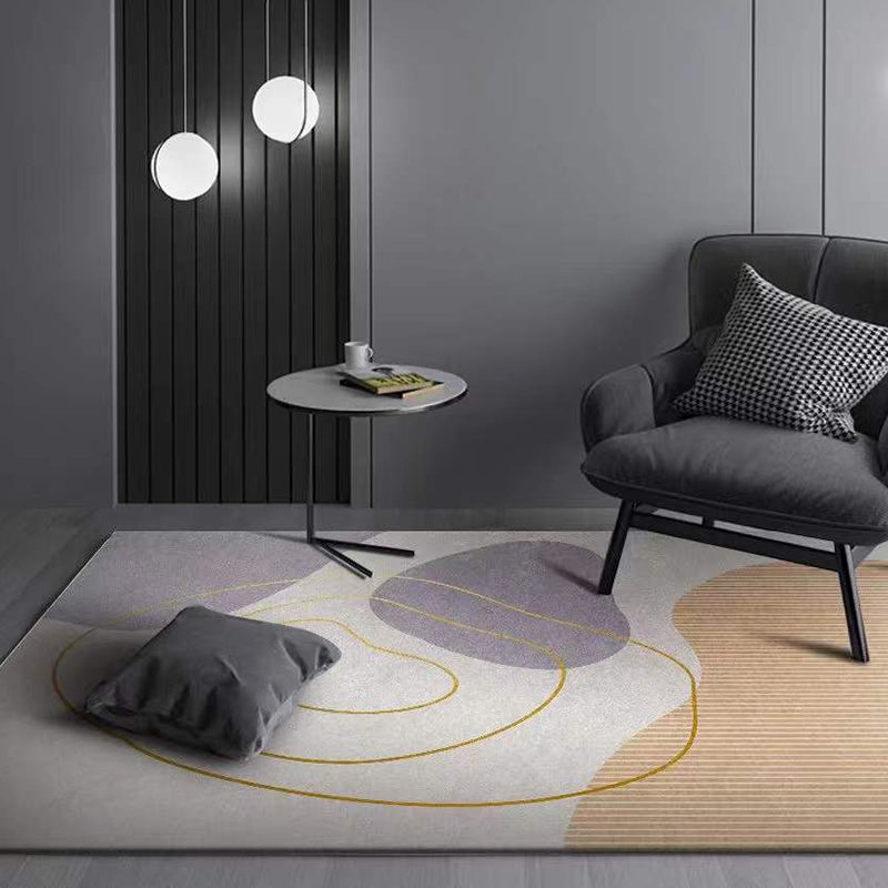 Contemporary Matrix Pattern Carpet Polyester Indoor Rug Pet Friendly Area Rug for Home Decoration
