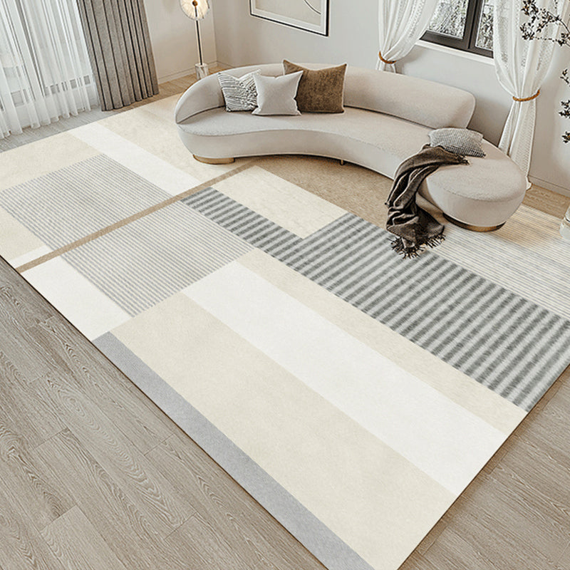 Black Striped Rug Blending Modern Rug Non-Slip Backing Rug for Home Decor