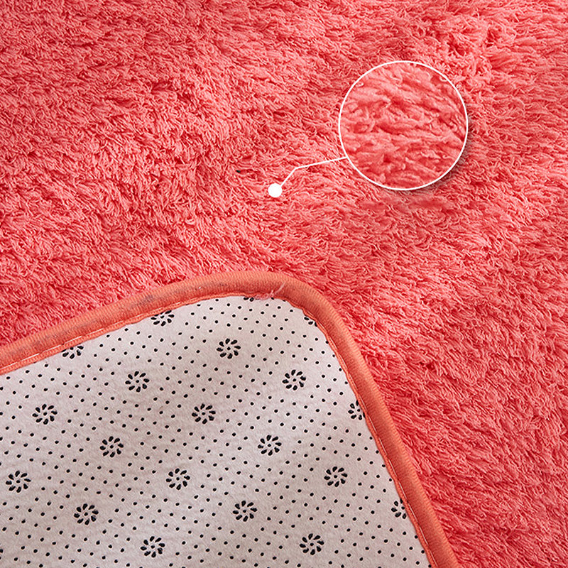 Tapis de couleur unie chic en polyester Polyester Tapis Tacon résistant aux taches pour chambre à coucher