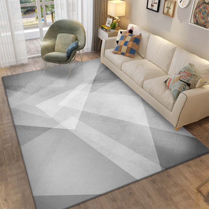 Stylish Geometric Area Rug Modern Patchwork Indoor Rug Polyester Carpet for Living Room