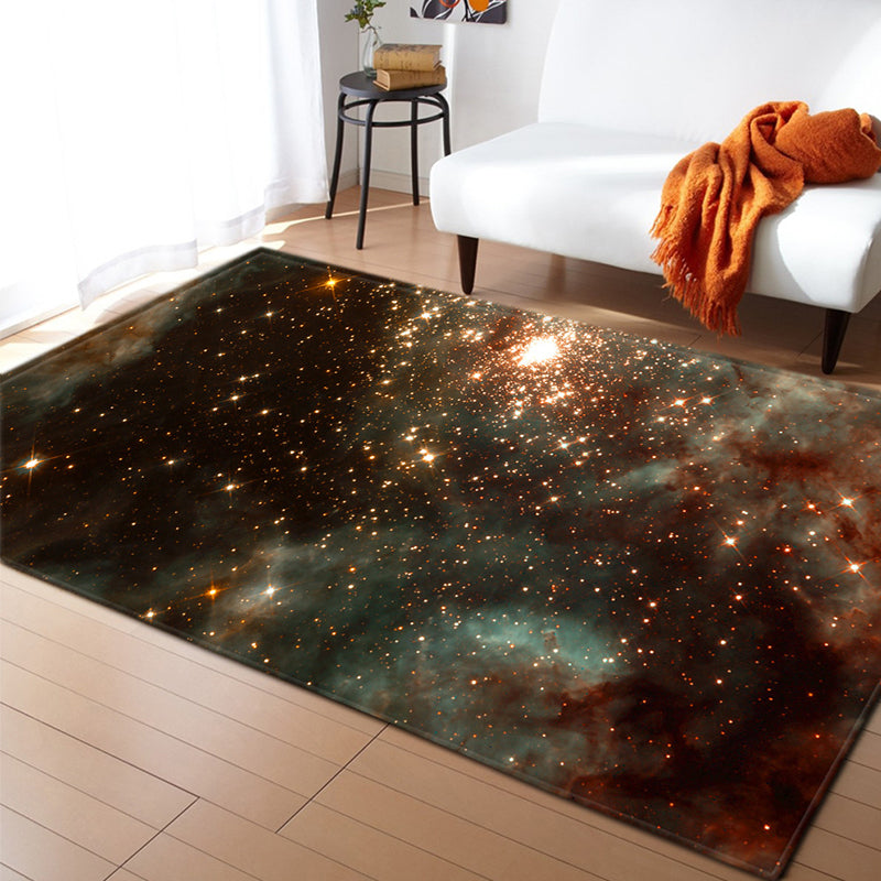 Navy Modern Area Tapijt Space Patroon Polyester Gebied Rug vlekbestendig vloerkleed voor thuisdecoratie