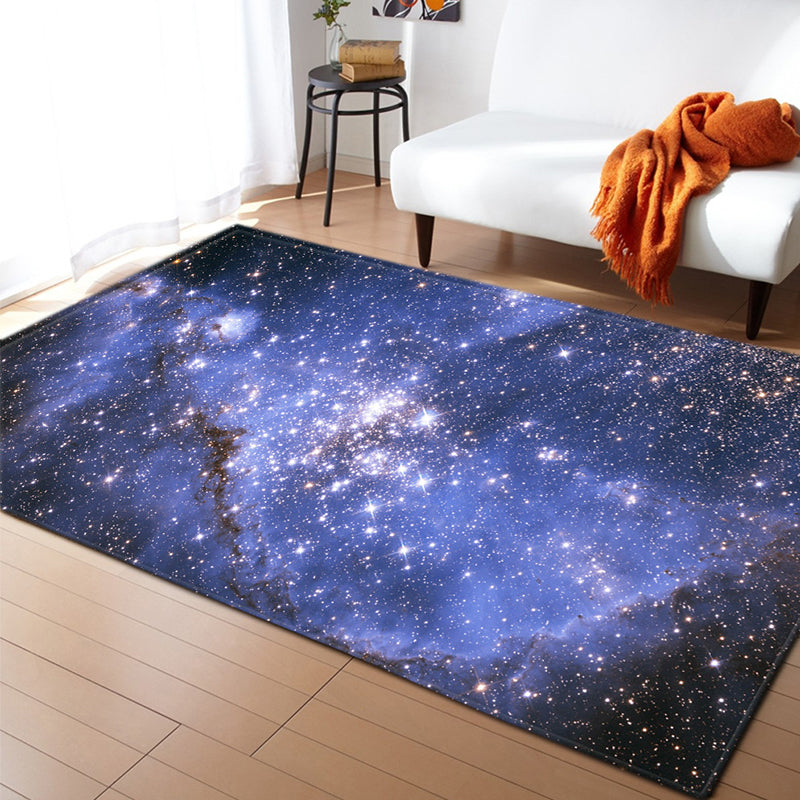 Navy Modern Area Tapijt Space Patroon Polyester Gebied Rug vlekbestendig vloerkleed voor thuisdecoratie