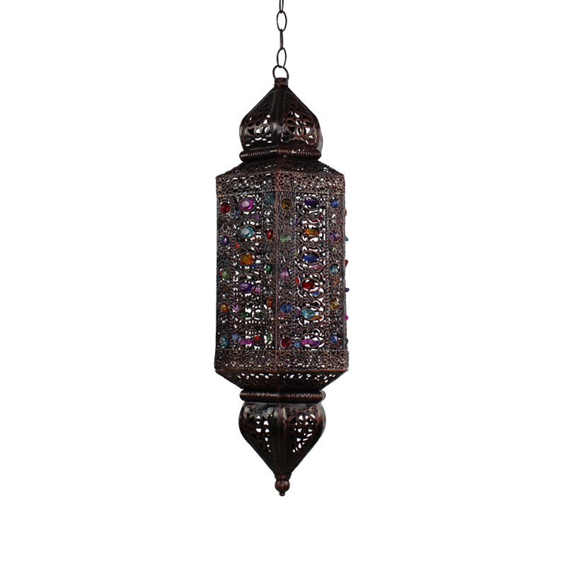 Éclairage de suspension de rouille du cylindre Métal traditionnel 1 tête de salon Pendante Lumière