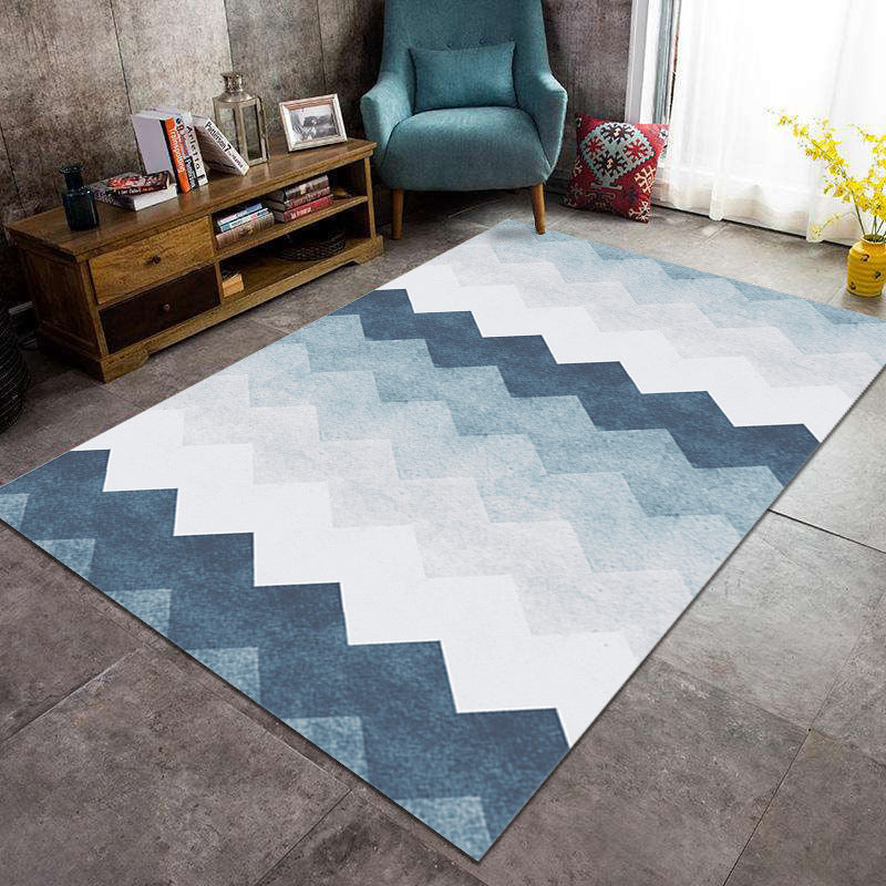 Modern Geometric Pattern Area Rug Modern Polyester Area Carpet Anti-Slip Rug for Living Room