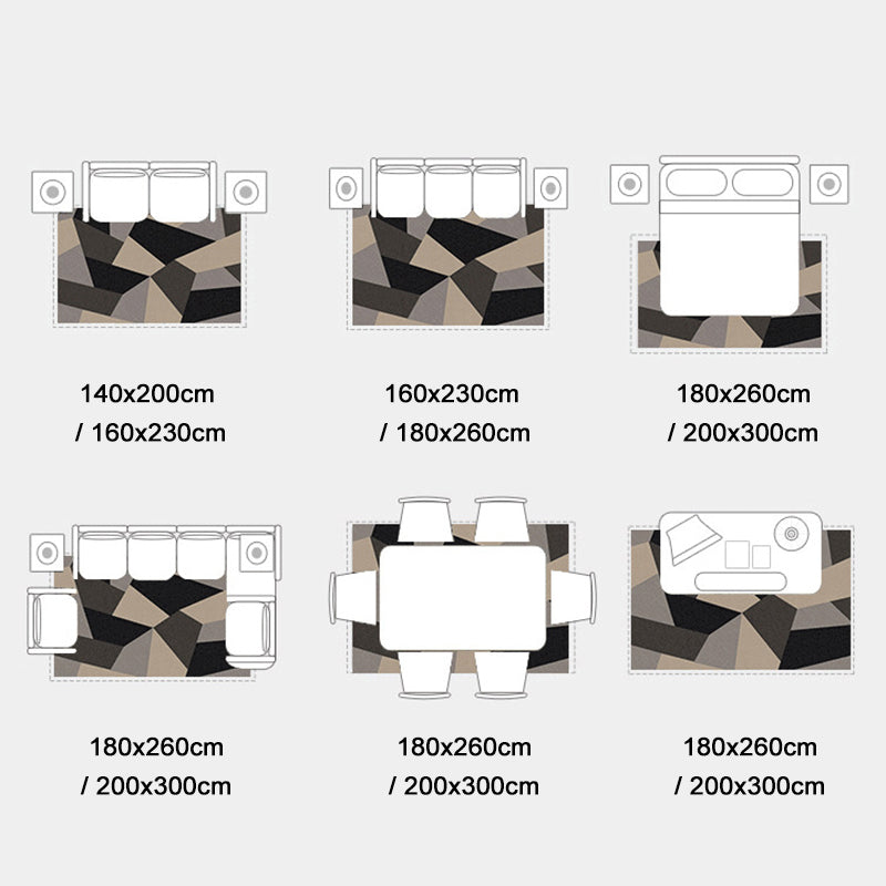 Modern geometrisch patroon Gebied Tapijt Modern Polyester Area Tapijt Anti-slip Tapijt voor woonkamer