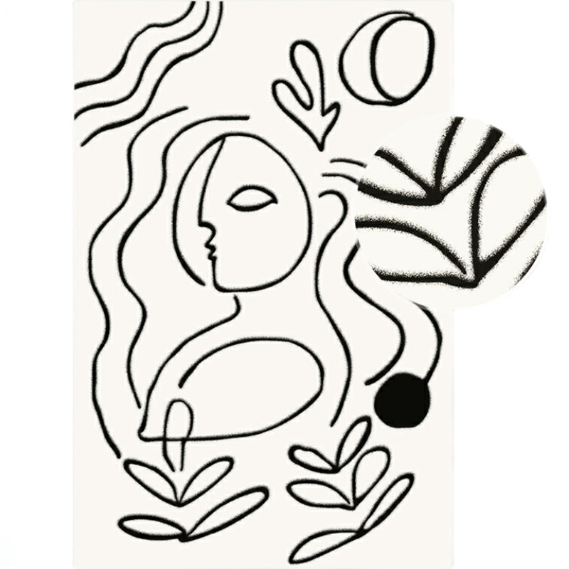 Apricot Simple Rug Blending Line Rug Non-Slip Backing Rug for Drawing Room