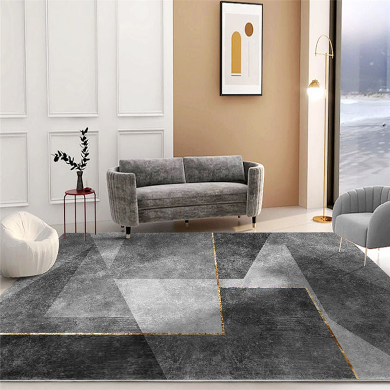 Creative Geometry Print Carpet Carpet Polyester Rug Stain Resistant Area Rug for Home Decoration