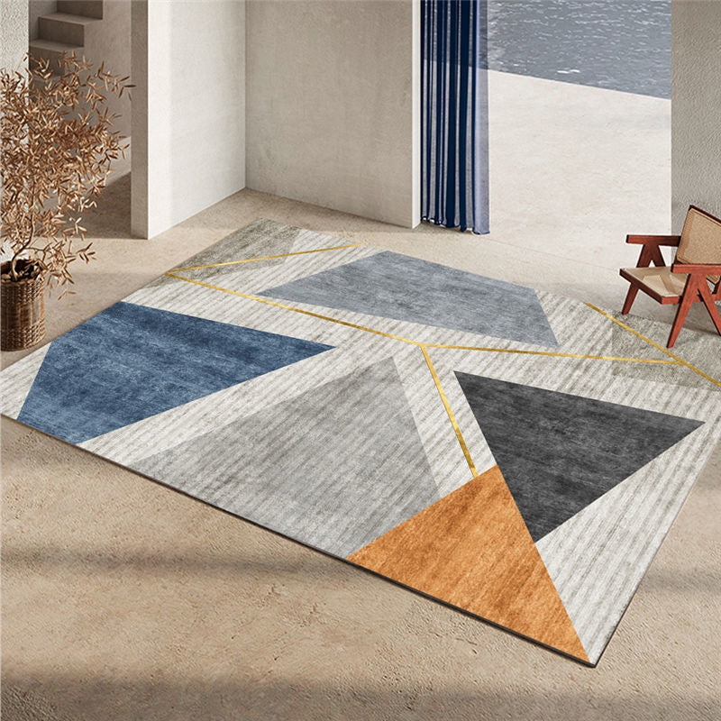 Creative Geometry Print Carpet Carpet Polyester Rug Stain Resistant Area Rug for Home Decoration