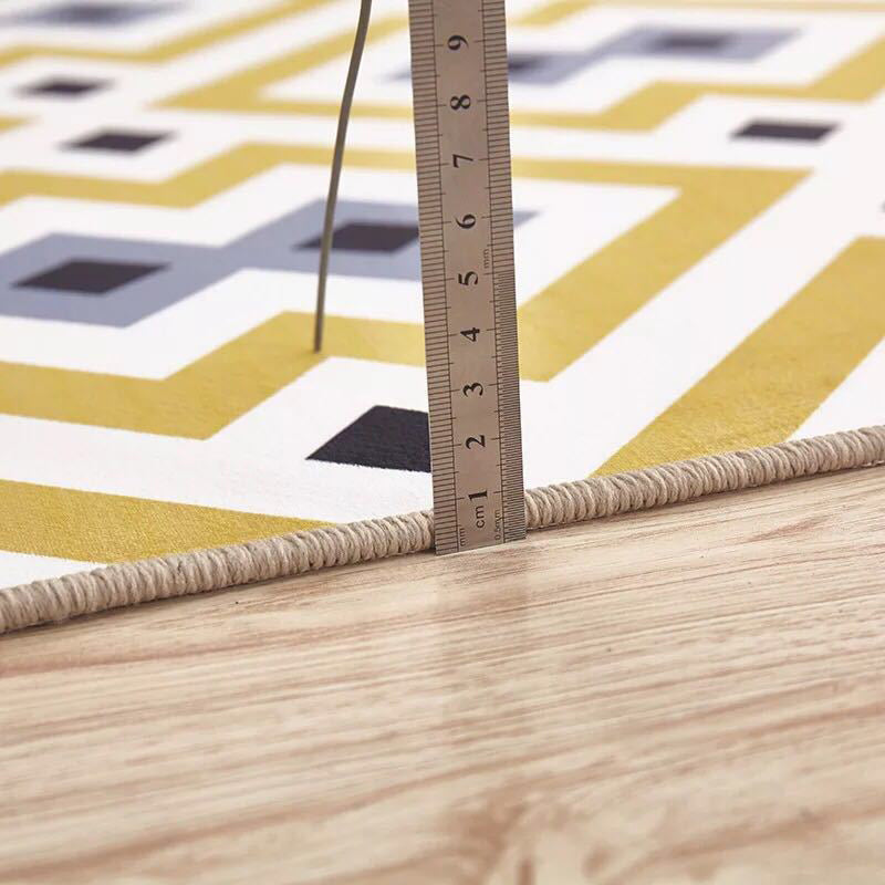 Fancy Living Room Carpet Modern Geometric Print Polyester Area Rug Anti-Slip Area Rug