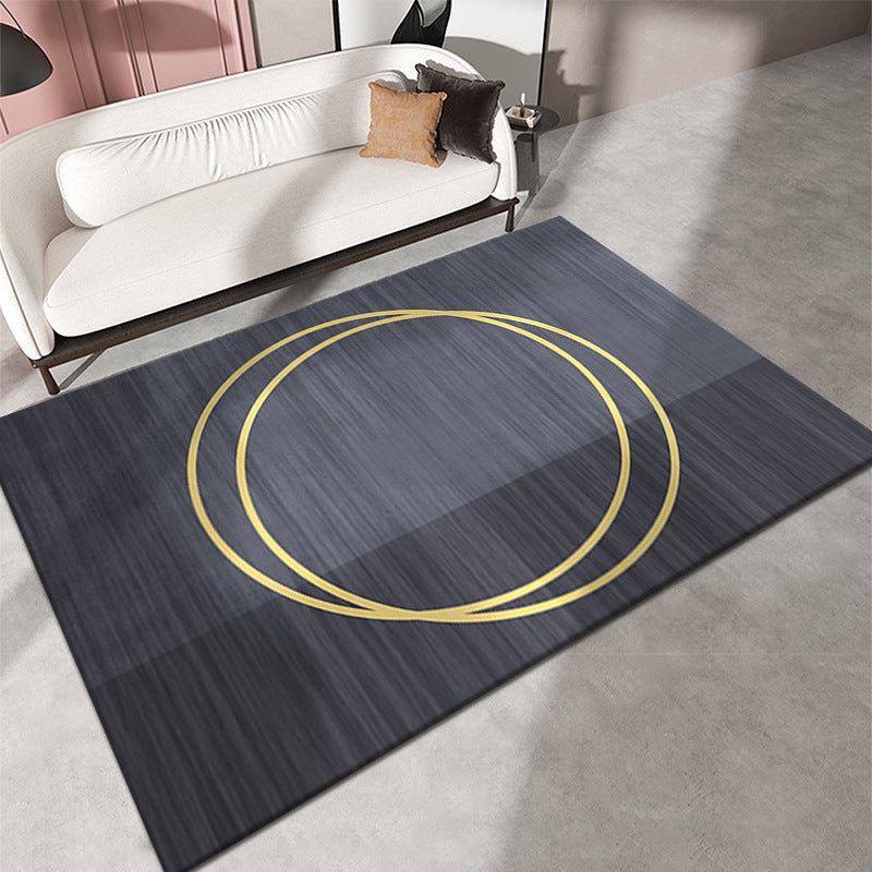 Zwarte woonkamer Tapijt geometrisch patroon Modern gebied tapijt polyester niet-slip achterste tapijt tapijt