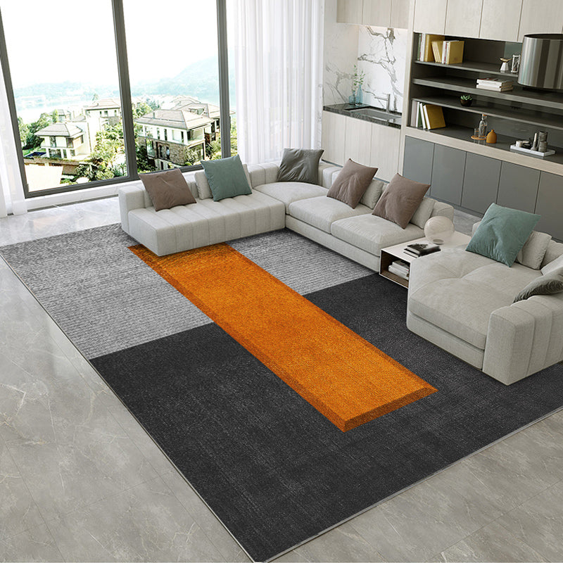 Modern Living Room Carpet Geometric Pattern Polyester Area Rug Non-Slip Backing Rug