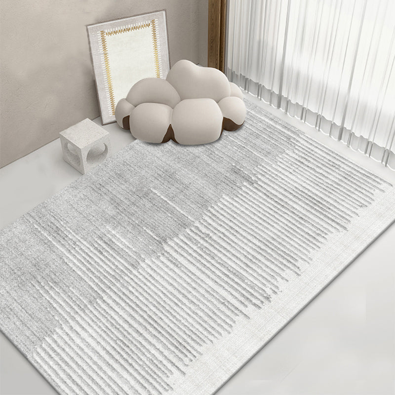 Grey Modern Area Carpet Geometric Pattern Polyester Area Rug Stain Resistant Area Rug for Home Decor