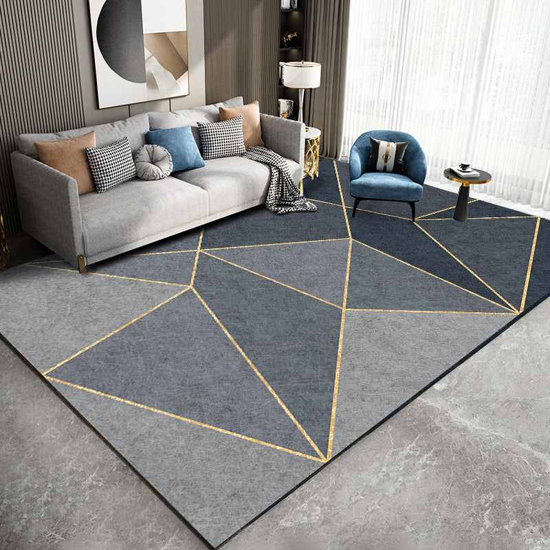 Distressed Graphic Pattern Carpet Polyester Rug Stain Resistant Indoor Rug for Home Decoration
