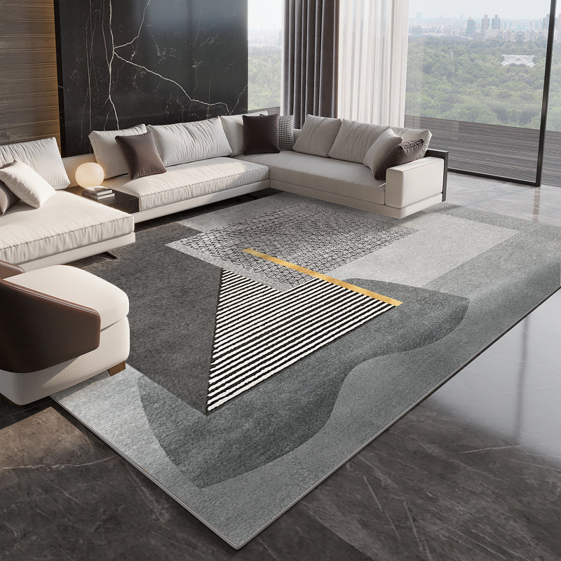 Distressed Graphic Pattern Carpet Polyester Rug Stain Resistant Indoor Rug for Home Decoration
