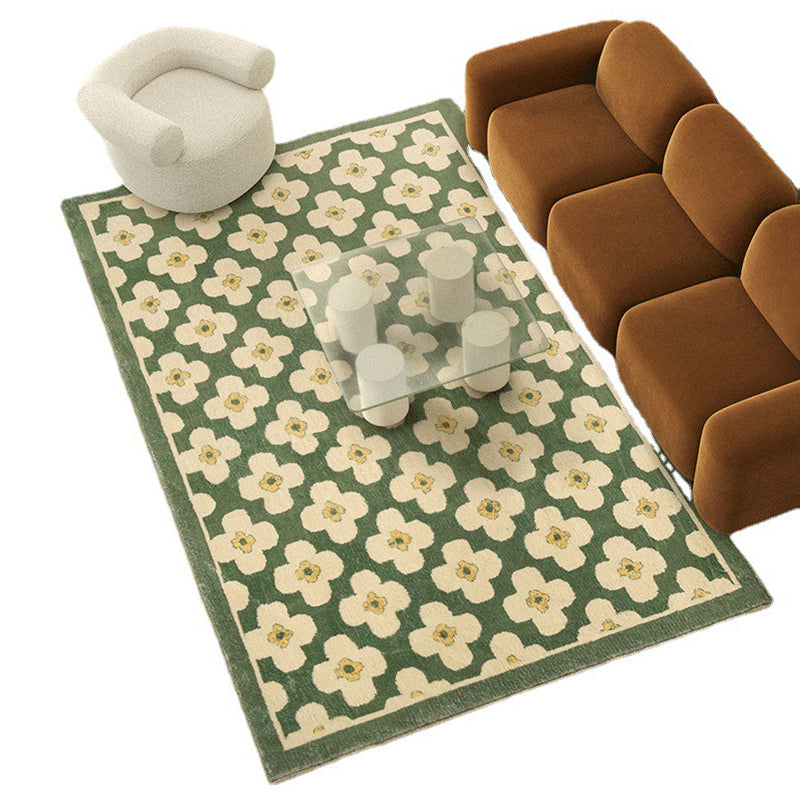 Stylish Modern Area Carpet Floral Pattern Polyester Area Rug Stain Resistant Area Rug for Home Decor