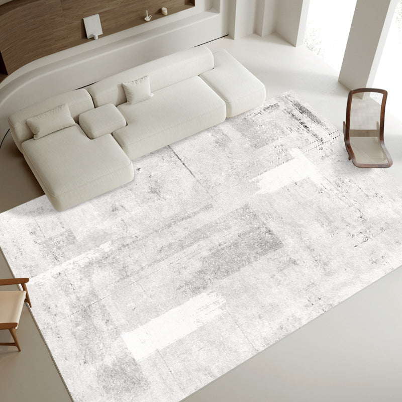 Light Gray Modern Rug Blended Graphic Rug Non-Slip Backing Rug for Home Decor
