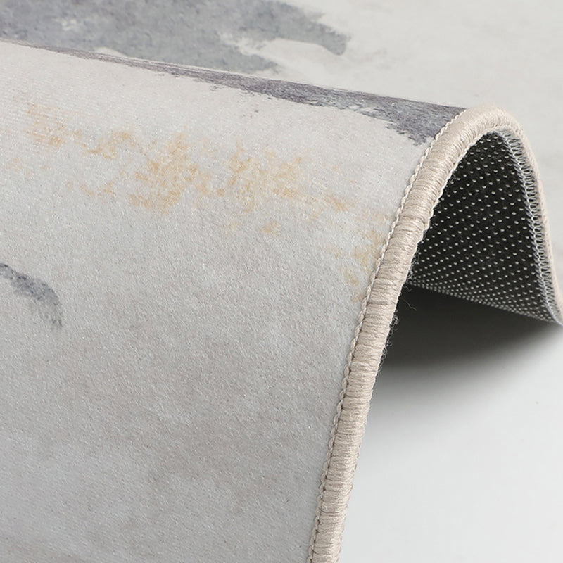 Light Gray Modern Rug Blended Graphic Rug Non-Slip Backing Rug for Home Decor