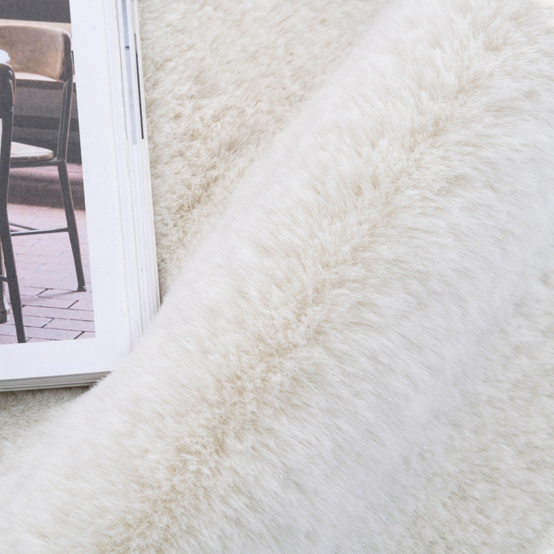 Chic Solid Color Area Carpet Modern Polyester Area Rug Easy Care Area Rug for Bedroom