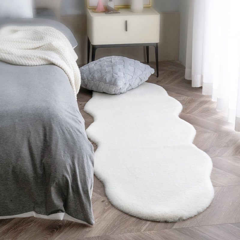 Chic Solid Color Area Carpet Modern Polyester Area Rug Easy Care Area Rug for Bedroom