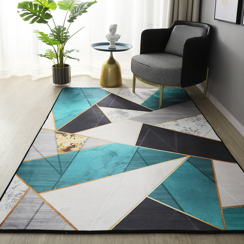 Grijs modern vloerkleed Polyester geometrisch patroon gebied tapijt niet-slip achterste tapijt voor woningdecoratie