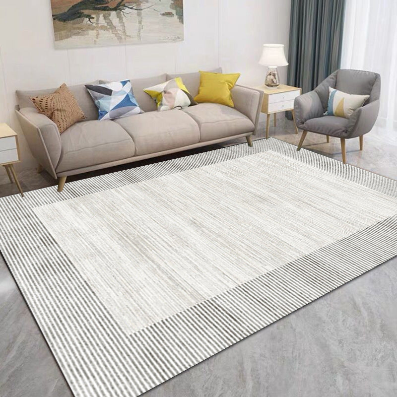 Brown Streak Indoor Rug Polyester Casual Rug Non-Slip Backing Rug for Drawing Room