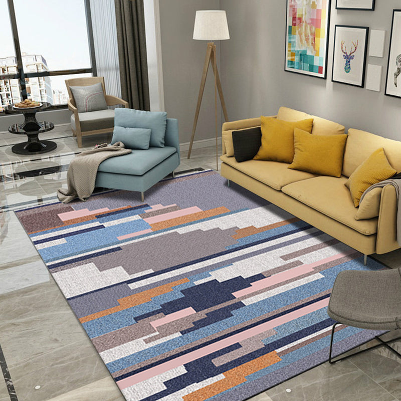 Yellow Modern Rug Polyester Graphic Rug Non-Slip Backing Rug for Home Decor