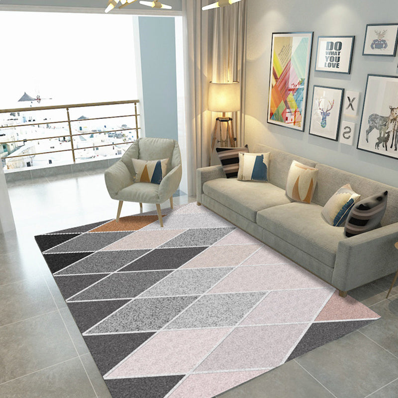 Yellow Modern Rug Polyester Graphic Rug Non-Slip Backing Rug for Home Decor