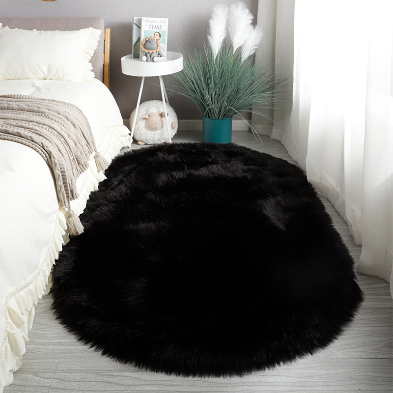 Polyester a tappeto solido ovale moderno tappeto interno moderno tappeto non slip per la camera da letto per adulti