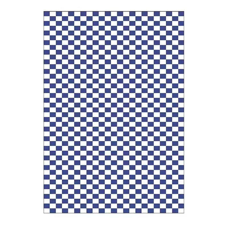 Simplicity Checkered Pattern Rug Polyester Indoor Carpet Stain Resistant Area Rug for Living Room