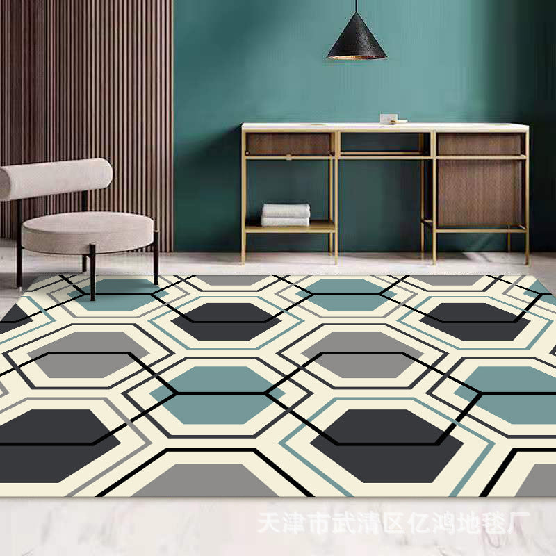 Lichtgele moderne tapijt polyester abstract grafisch tapijtvlekbestendig tapijt voor woningdecoratie