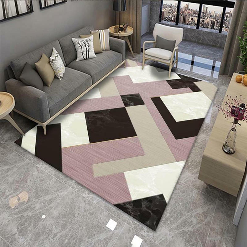 Groen Modern Rug Polyester Grafisch Tapijt Non-Slip Backing Rug voor woningdecoratie