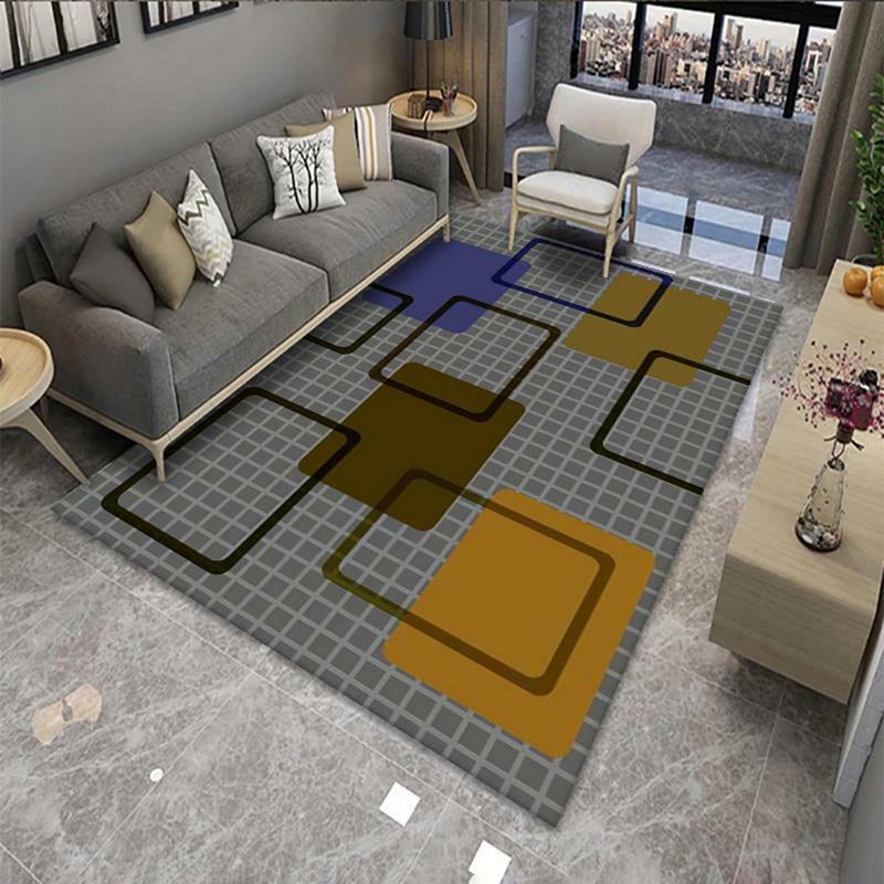 Groen Modern Rug Polyester Grafisch Tapijt Non-Slip Backing Rug voor woningdecoratie