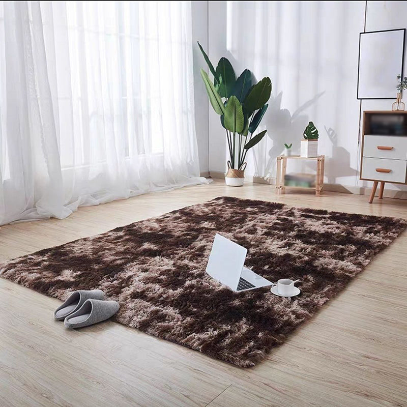 Tapis moderne rouge moderne en polyester moquette de couleur solide tapis de support sans glissement pour le salon