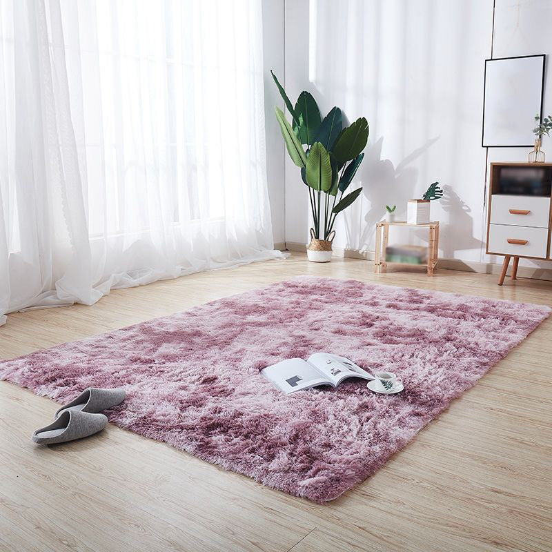 Tapis moderne rouge moderne en polyester moquette de couleur solide tapis de support sans glissement pour le salon