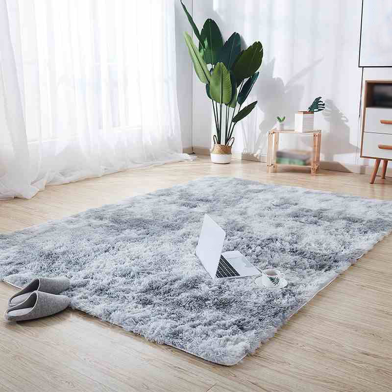Tapis moderne rouge moderne en polyester moquette de couleur solide tapis de support sans glissement pour le salon