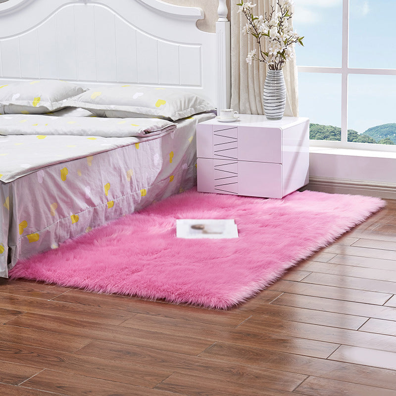 Alfombra de área sólida moderna alfombra de poliéster alfombra sin deslizamiento para el dormitorio de adultos para el dormitorio de adultos