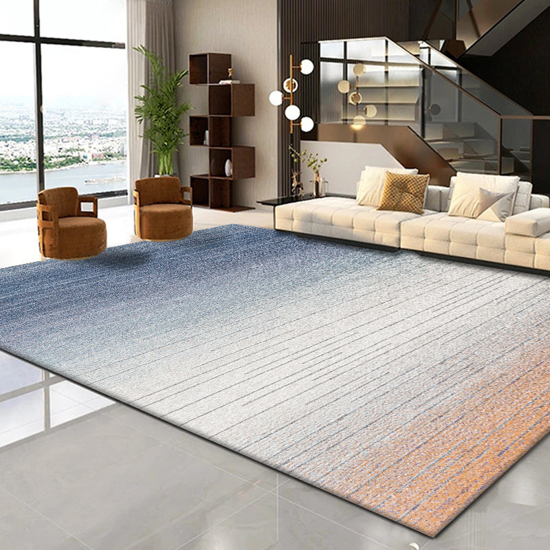 Grey Modern Carpet Geometric Pattern Polyester Area Rug Non-Slip Backing Rug for Living Room
