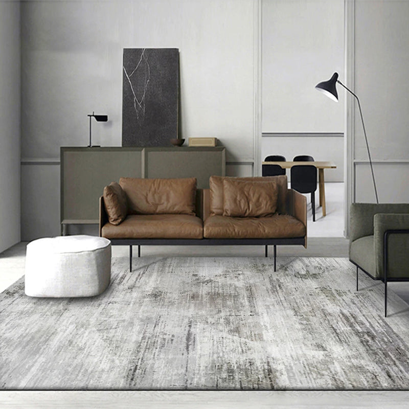 Grijs modern tapijt geometrisch patroon polyester gebied tapijt niet-slip achterste tapijt voor woonkamer