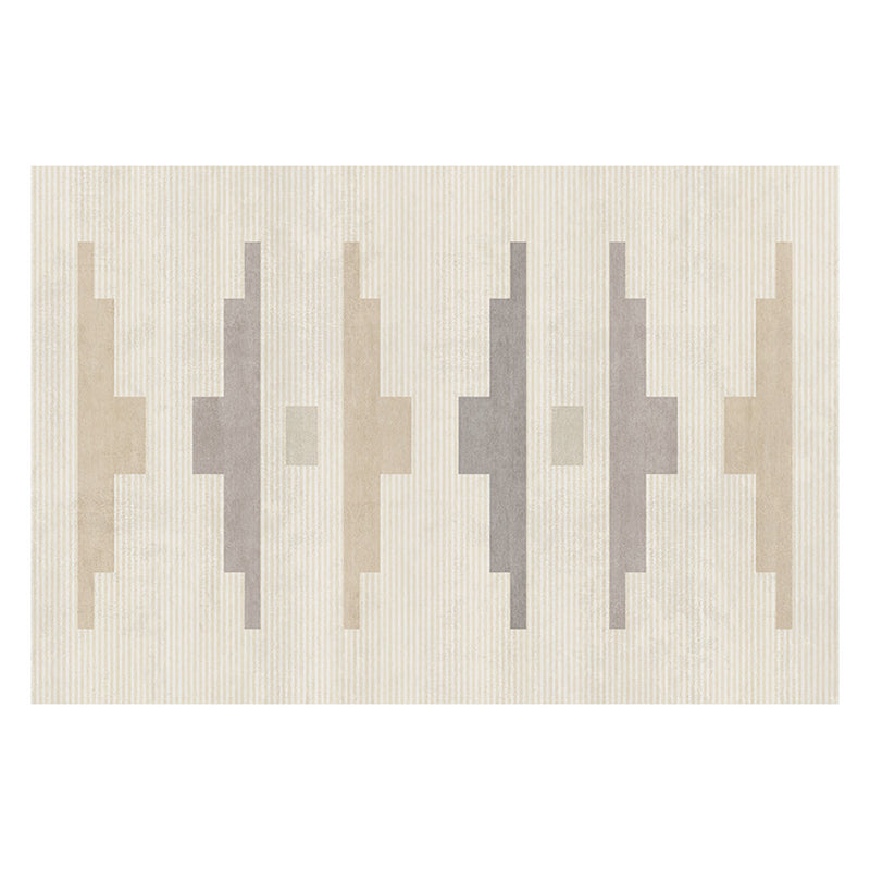 Modern Khaki Tone Area Rug Washable Polyester Rug Living Room Stain Resistant Area Carpet