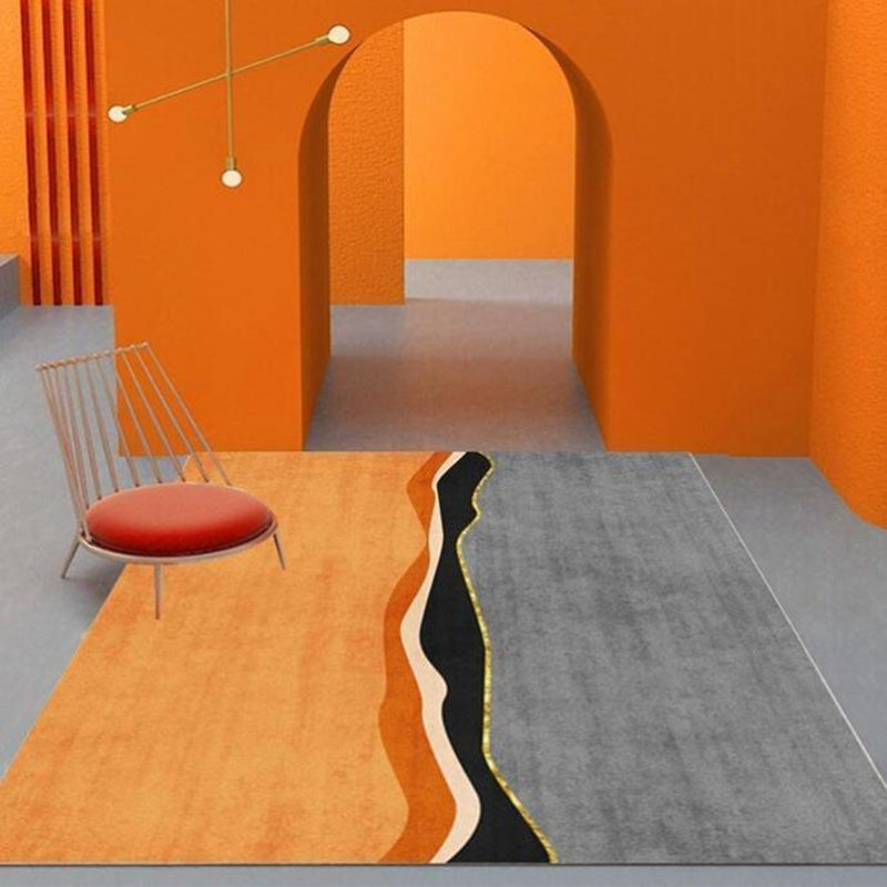 Prachtig polyester tapijt Moderne oranje Tape woonkamer vloerkleed met niet-slipachter