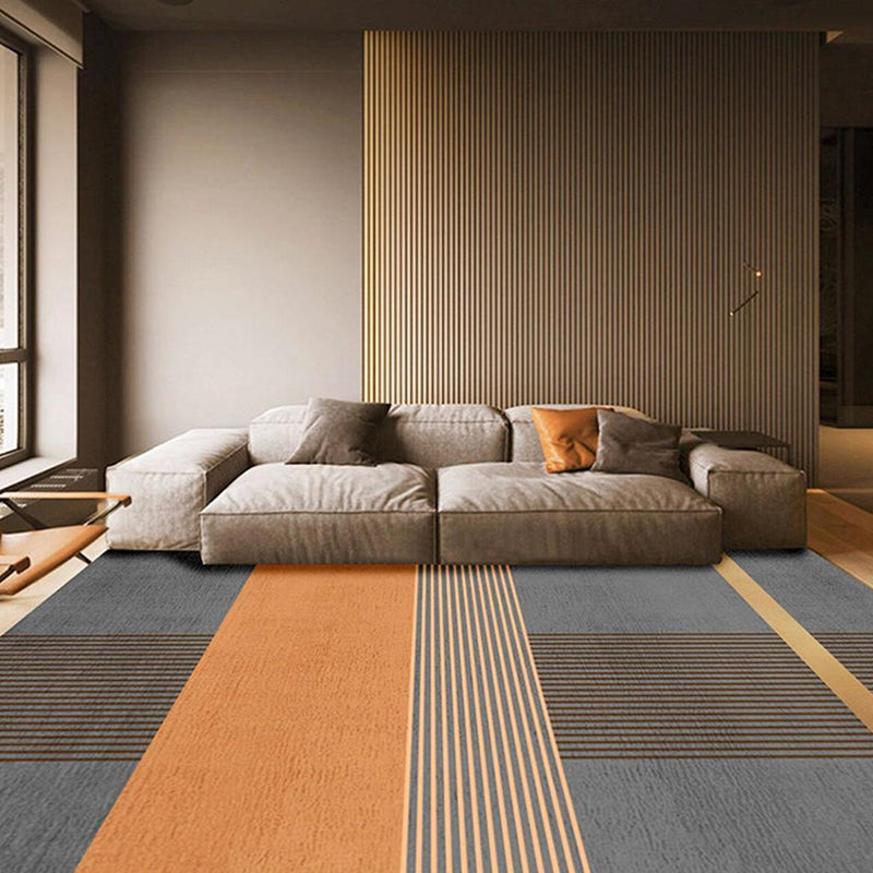Gorgeous Polyester Carpet Modern Orange Tone Rug Living Room Area Rug with Non-Slip Backing