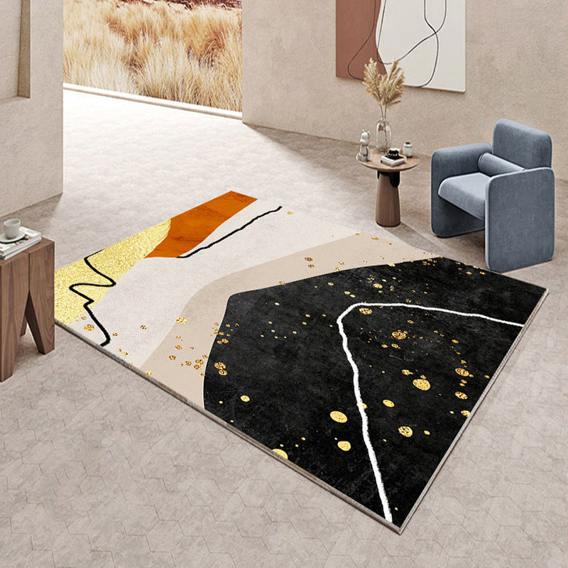 Luxuriant Modern Rug Black Graphic Carpet Washable Indoor Rug for Home Decor