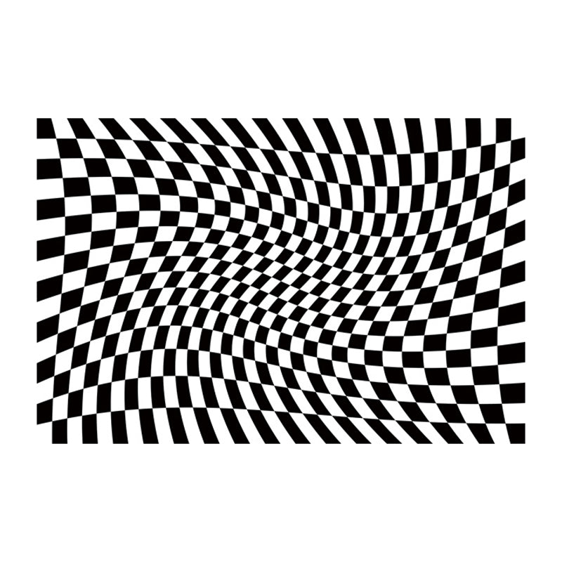 White Graphic Rug Polyester Modern Rug Non-Slip Backing Rug for Living Room