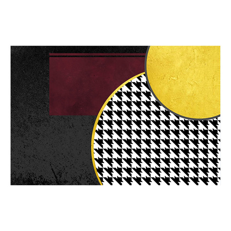 Goud eenvoudige vloerkleed Polyester Geometrisch Tapijt Non-Slip Backing Rug voor woonkamer