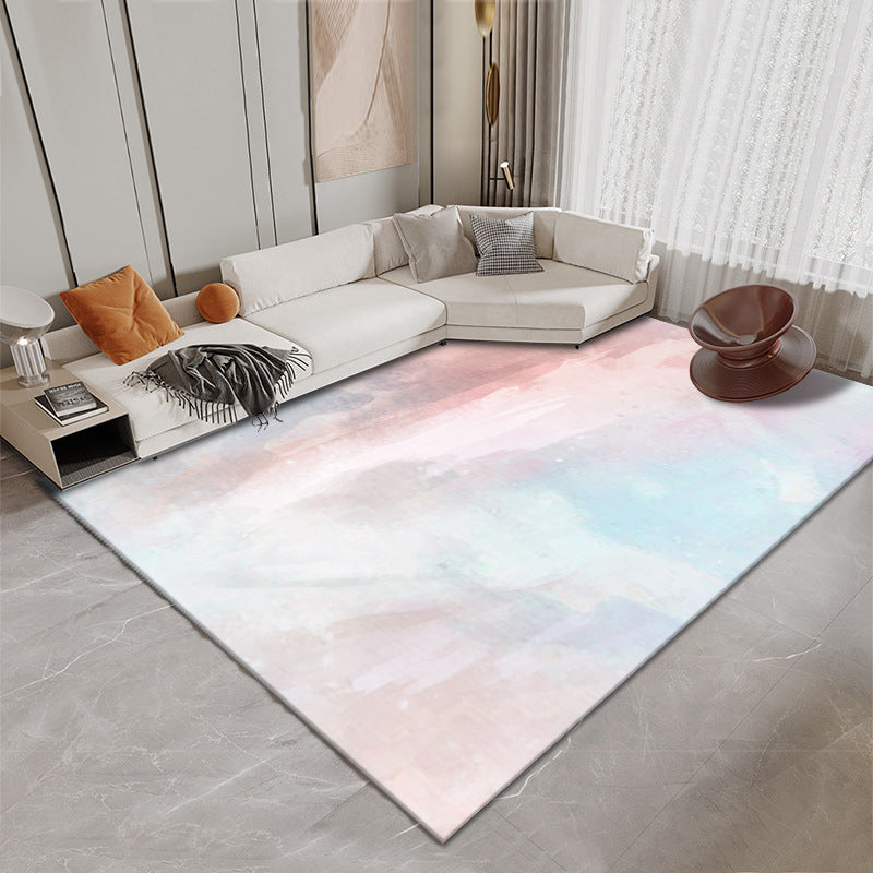 Casual Flowing Swirls Pattern Rug Polyester Area Carpet Pet Friendly Indoor Carpet for Living Room