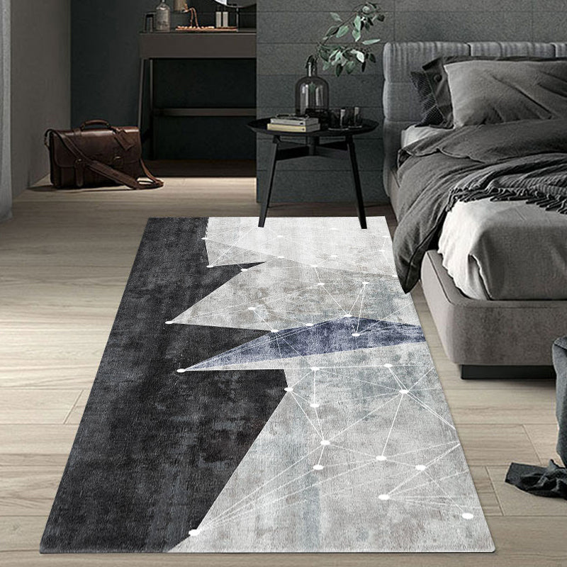 Grijs geometrisch patroon tapijt Modern polyester gebied Tapijt niet-slip ruggebied tapijt voor woonkamer