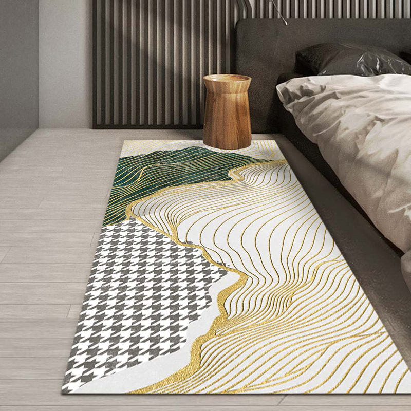 Grijs geometrisch patroon tapijt Modern polyester gebied Tapijt niet-slip ruggebied tapijt voor woonkamer