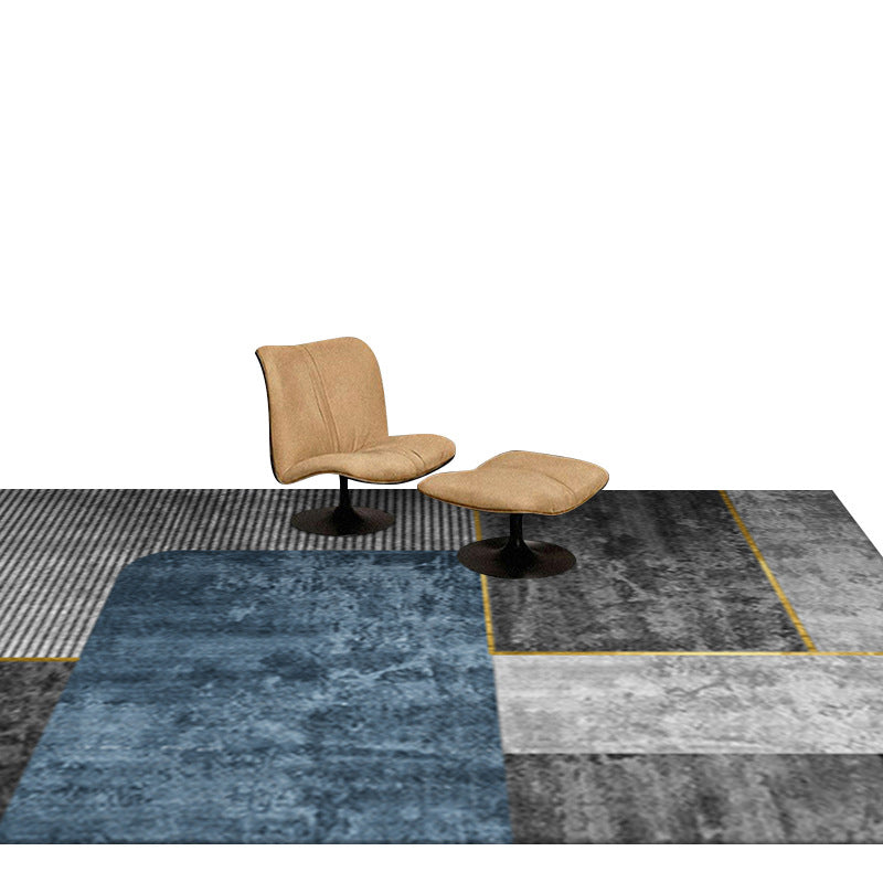 Modern Area Rug Bold Houndstooth Pattern Rug Polyester Stain Resistant Area Rug for Living Room