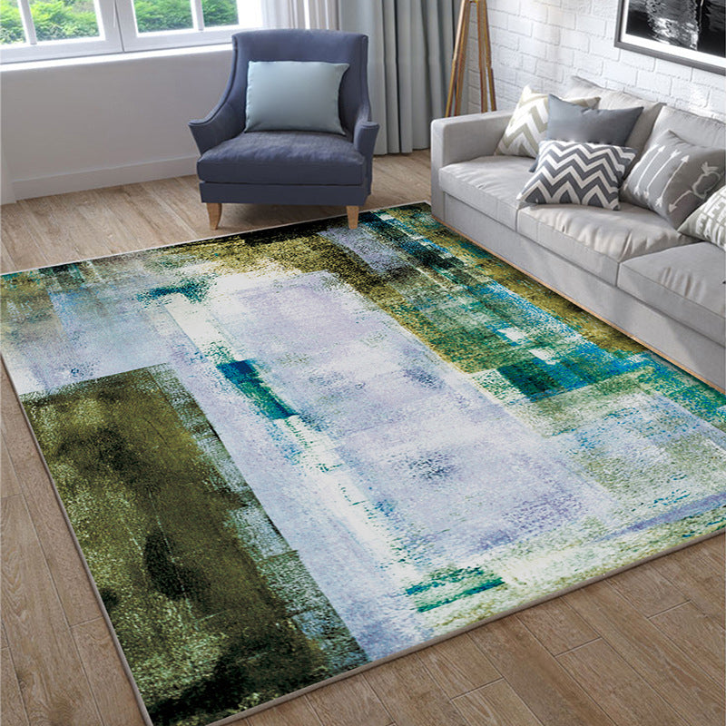 Minimalist Rug Modern Abstract Pattern Rug Polyester Stain Resistant Area Carpet for Living Room