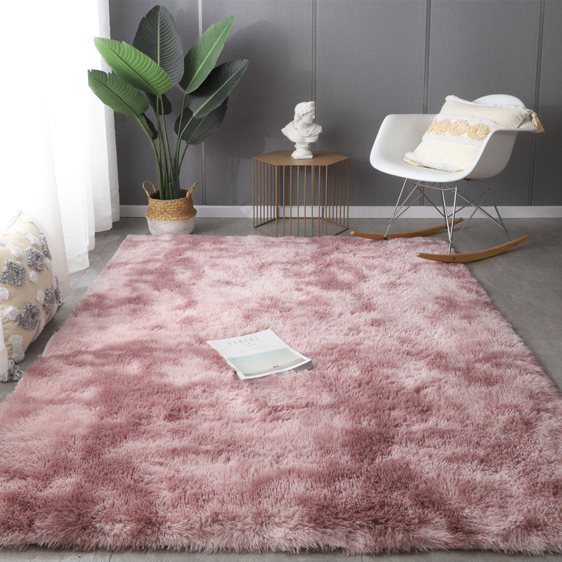 Simplicity Solid Rug Polyester Indoor Carpet Non-Slip Backing Shag Area Carpet for Living Room